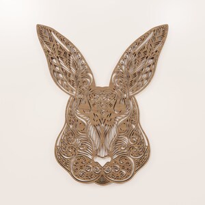 Mandala Rabbit ornament decor svg Laser cut files / Perfect for Glowforge / Cnc files for wood / SVG laser file / Rabbit decor art svg