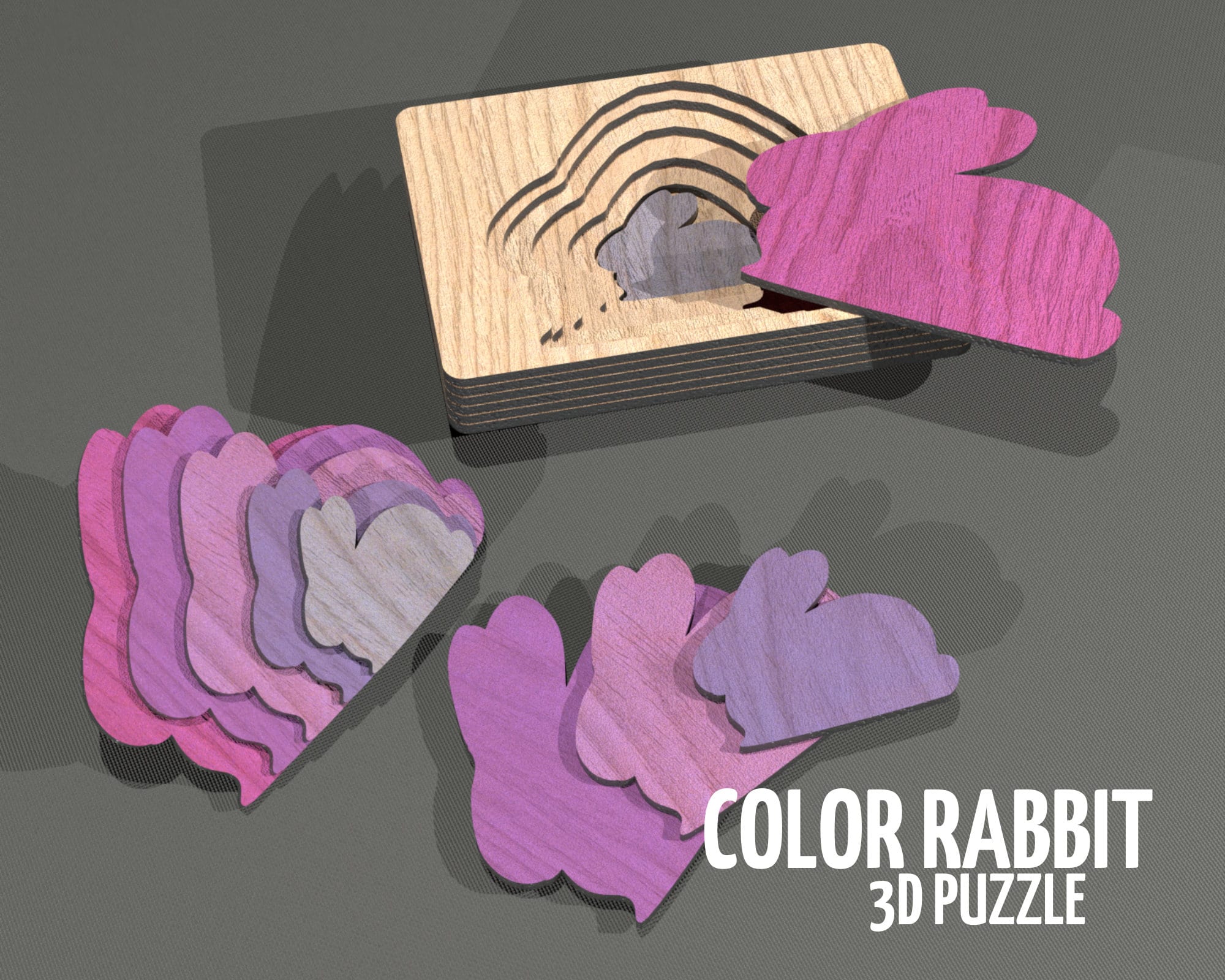 Puzzle Rabbits SVG Educational Game for Kids / Laser Cut - Etsy