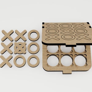Laser Cut Tic Tac Toe Wooden Game Svg Files /laser Cut Tic Tac Toe ...