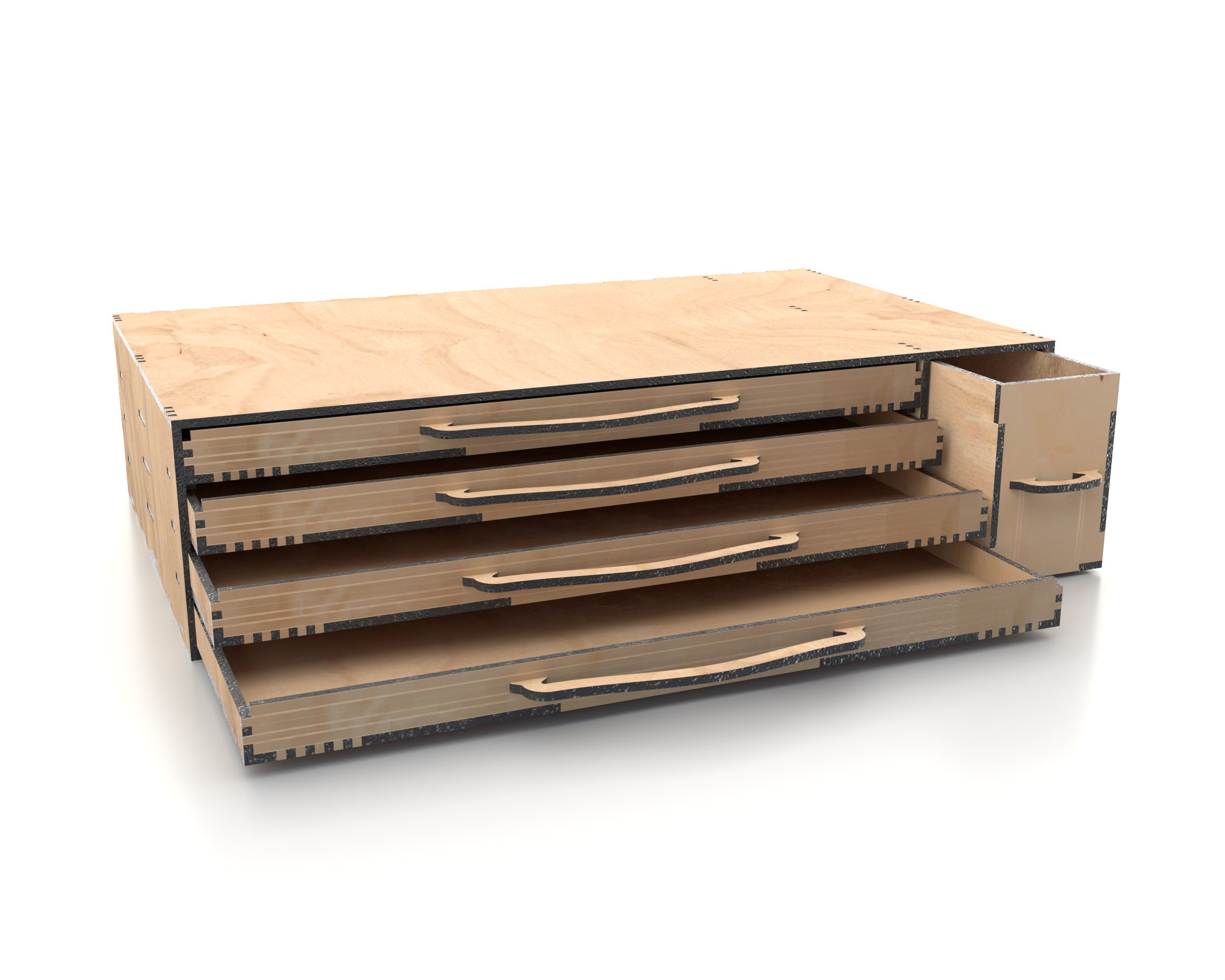 Storage Box With Drawers Organizer SVG | Laser Cut Files, Cnc File ...