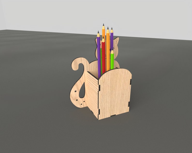 Pen Holder Cat Laser Cut Files / Pencil Stand Holder Svg for Etsy