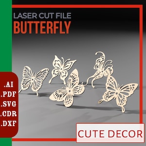 Butterfly svg Laser cut files / Perfect for Glowforge / Wedding decor / SVG laser file / Digital File Butterflies for DIY Craft, decor