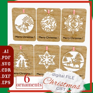 Zauberhafte Cottage Delights Laser-Cut Ornamente für Baum, Winter Dekor, Geschenkidee | Wunderliches Wunderland: DIY Laser Cut Weihnachtsornamente