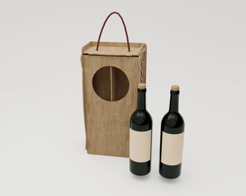 Wine Box for 2 Bottles Laser Cut Files / Wine Box With With Etsy