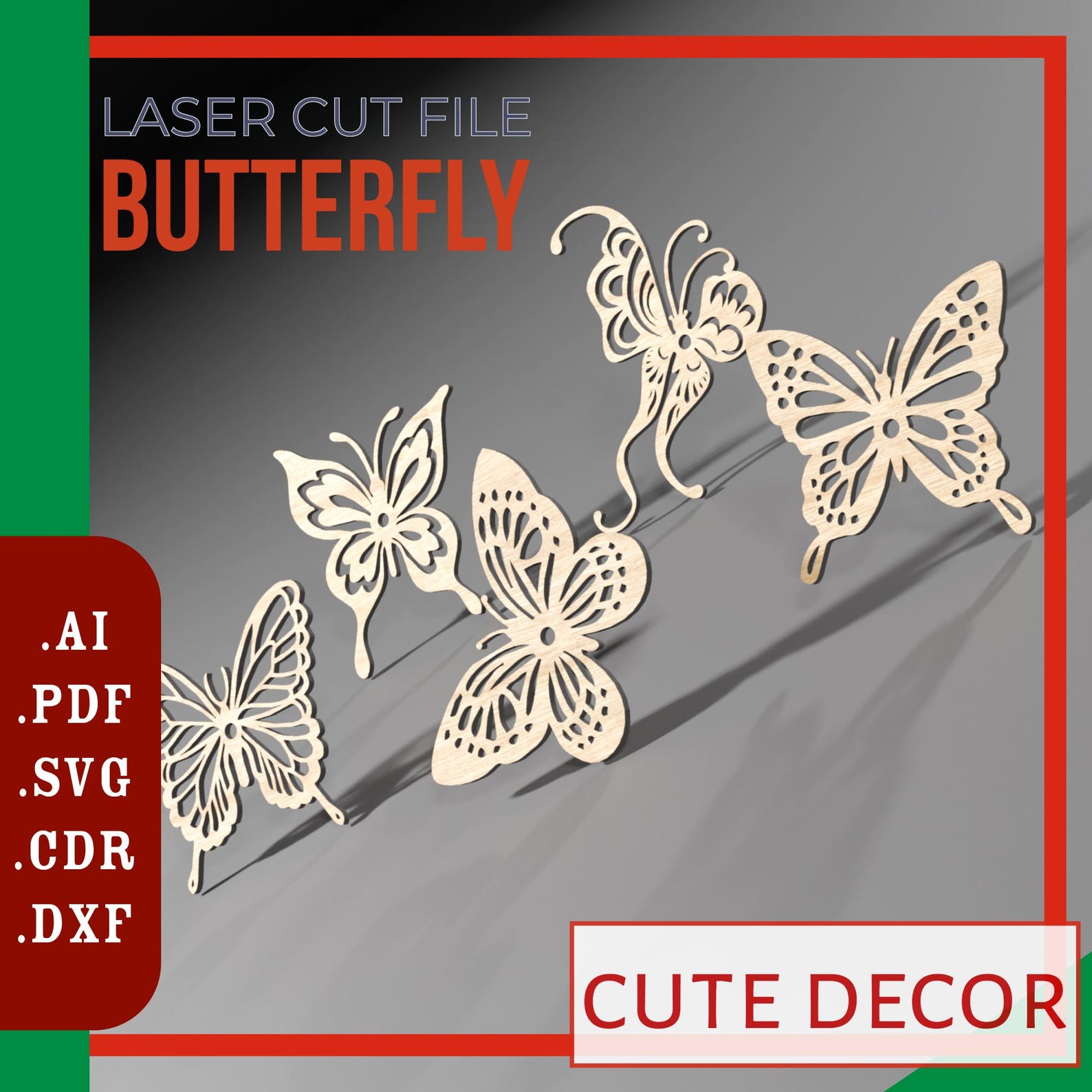 Butterfly Svg Laser Cut Files / Perfect for Glowforge / Cnc Files for ...