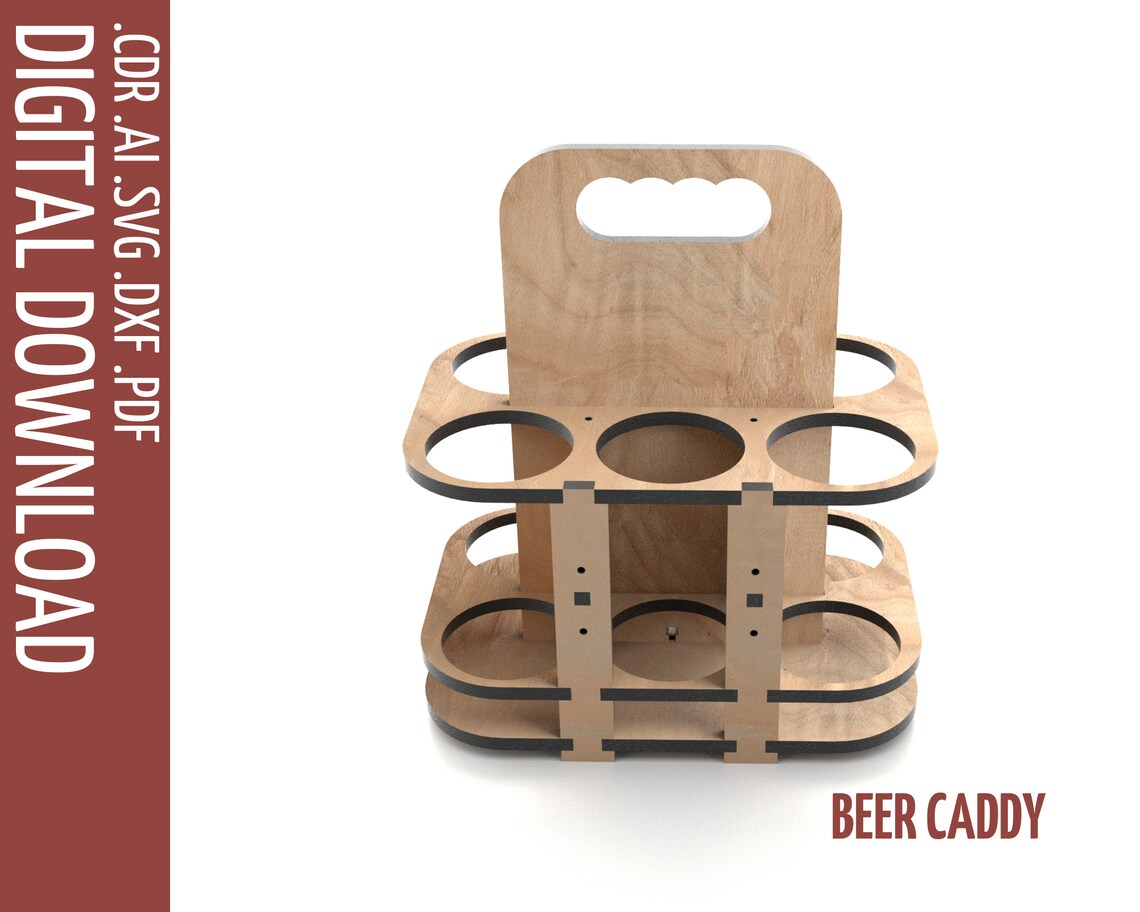 Beer Box Laser Cut SVG Files / Wooden 6 Pack Beer Caddy Etsy