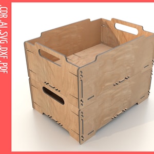 Toolbox wooden Laser cut files, cnc files | Storage box organizer SVG | Glowforge cnc files Laser | Box svg laser project dxf vector