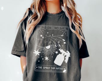 Comfort Colors Spray Tan Artist Tarot T-Shirt: Oversized Salon Tee