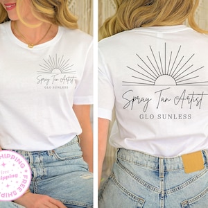 Custom Spray Tan Artist Shirt - Salon Spa Business Name Shirts - Personalized Spray Tan Artist TShirt - Tanning Salon Tee - Bronze Boss Tee