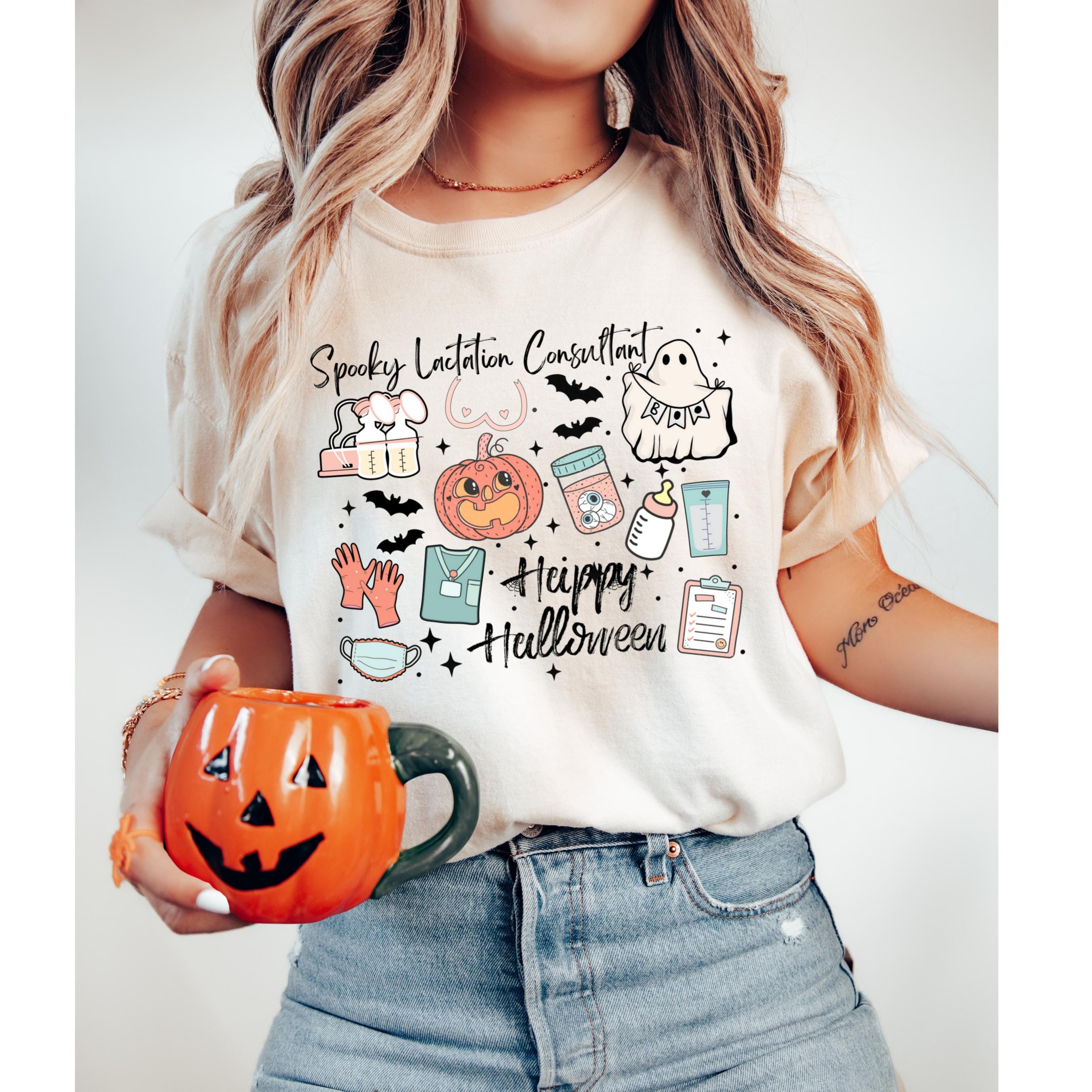 Spooky Lactation Consultant Halloween T-shirt Comfort Colors