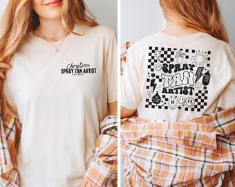 Custom Spray Tan Artist Shirt Retro Spray Tan Artist Gift Tanning Salon T-shirt Spray Tan Artist Tee, Sunless Tan Salon Tshirt Bronze Boss