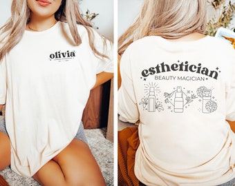 Custom Esthetician Shirt Personalized Esthetician Gifts Esthetician Beauty Magician Future Esthetician Skincare Tshirt  Esthetics Graduation