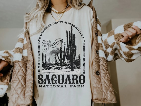 Saguaro National Park Shirt Hiking Tshirt Desert Shirt Arizona Trendy Shirts Outdoorsy Gift for Women Cactus Tee National Parks Native Plant