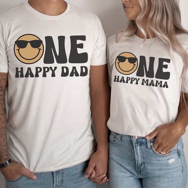 One Happy Dude Matching Birthday Shirts 1st Birthday Cool Dude Smile Shirt One Happy Dad One Happy Mama Shirts