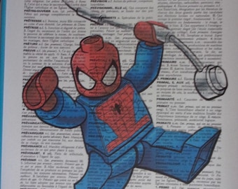 Personnalisé Conçu Mini Figurine Noir Spiderman Imprimé sur lego Pièces 