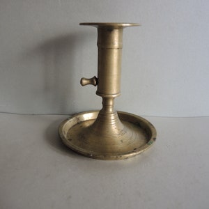 Antique massive Solid brass Bronze Candle Holder // old housewares / Rustic Kitchen Décor / massive BRASS Candlestick / metal art