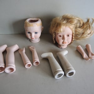 Lot of Vintage Doll Making Supplies Parts Head Craft Supply Parts Crafting