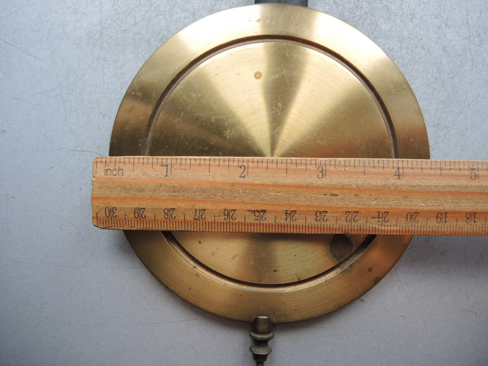 Antique Solid Brass and Wood Clock Pendulum // German Wall Clock Parts