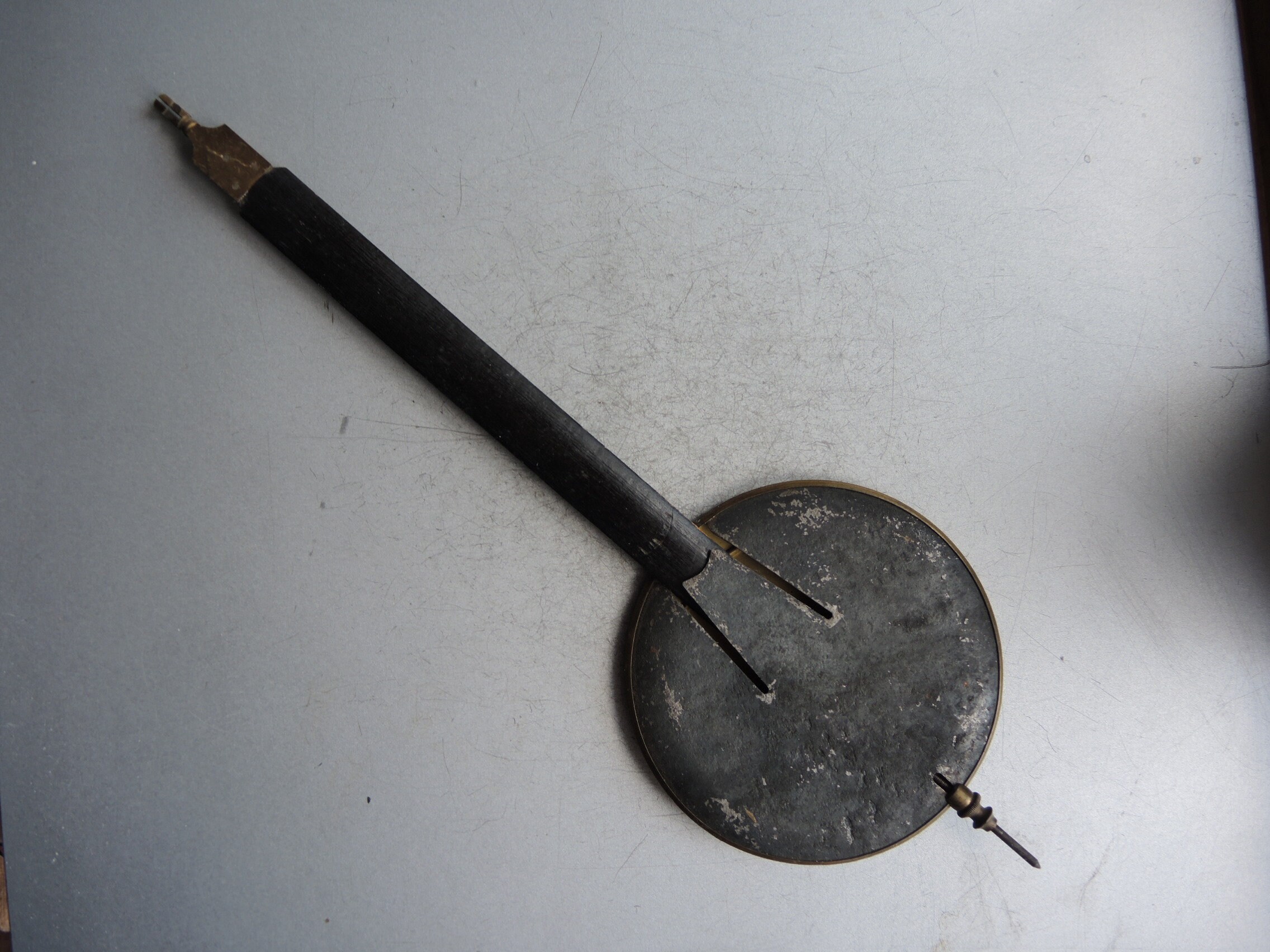 Antique Solid Brass and Wood Clock Pendulum // German Wall Clock Parts