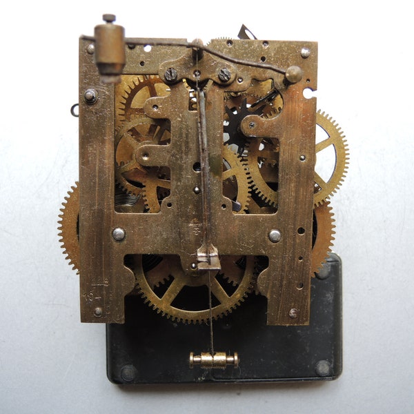 Genuino antiguo latón sólido y reloj de metal Movimiento PHS / Reloj de pared alemán como Gustav Becker Junghans Piezas Restaurar Reemplazar suministros de arte
