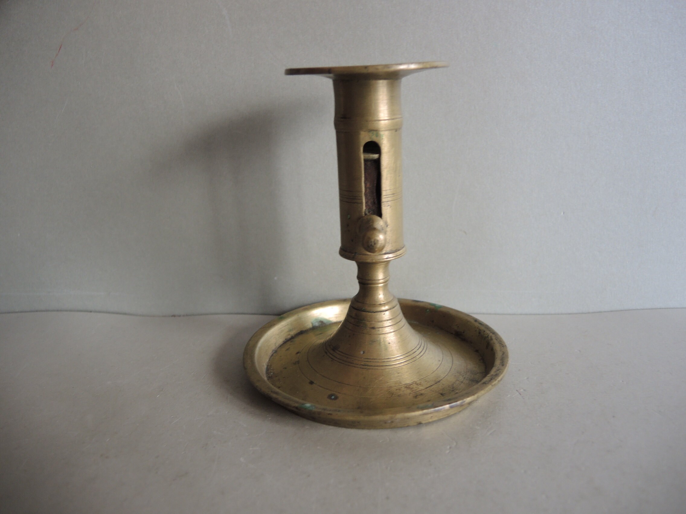 Antique Massive Solid Brass Bronze Candle Holder // Old Housewares