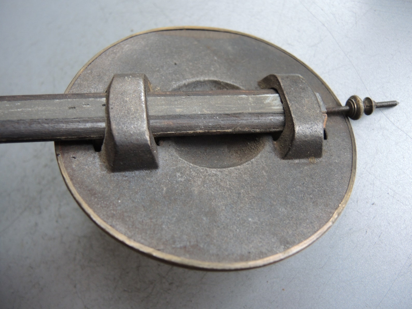 Antique Solid Brass Lead and Wood Clock Pendulum / German Wall Clock