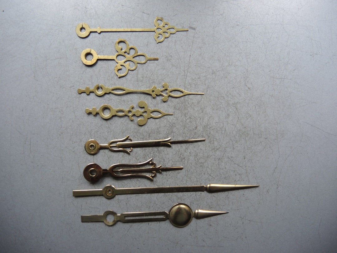 4 Sets Vintage Brass Metal Clock Hands From Chime Mantle Black Etsy