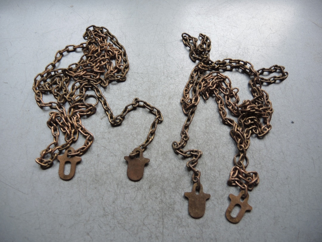 Set of 2 Vintage Solid Brass Chains for Weights / Cuckoo Clock Etsy