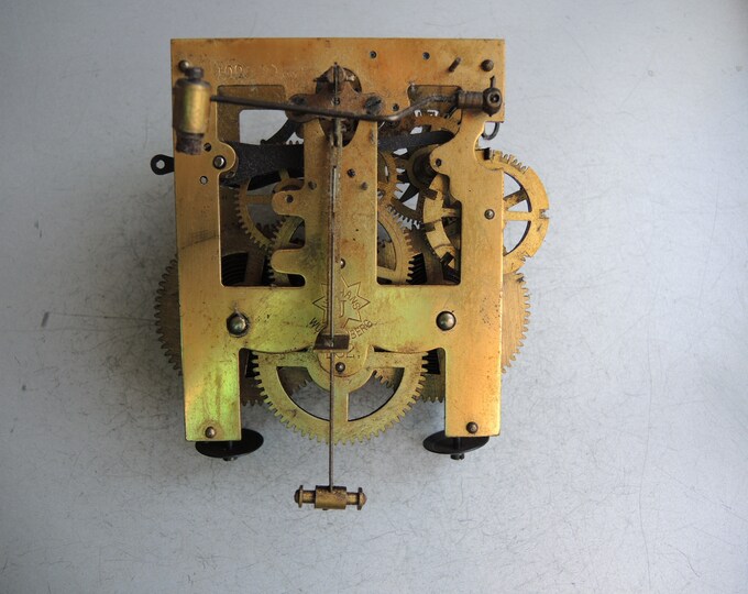 Genuine Antique Solid Brass and Metal Clock Movement JUNGHANS B32 ...
