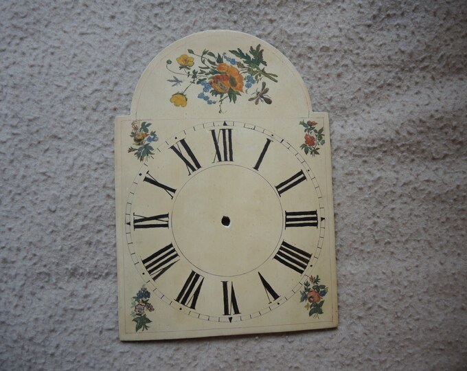Antique 1800s Black Forest Clock Wooden Face Dial / Clock Dials Faces