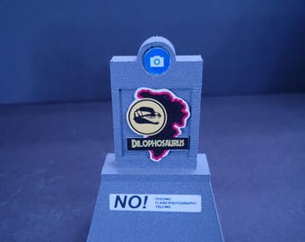 Cartello del recinto di Dilophosarus