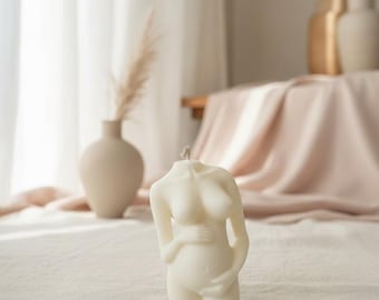 Pregnant Woman Holding Belly Candle (Small)