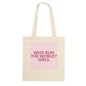 girl power tote bag, tote bag mignon et tendance, tote bag esthétique