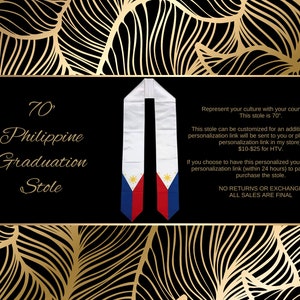 70&quot; Philippine Flag Graduation Stole