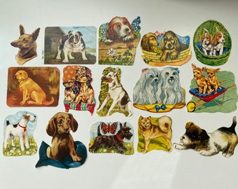 Vintage paper scraps - Dogs - glanzbilder
