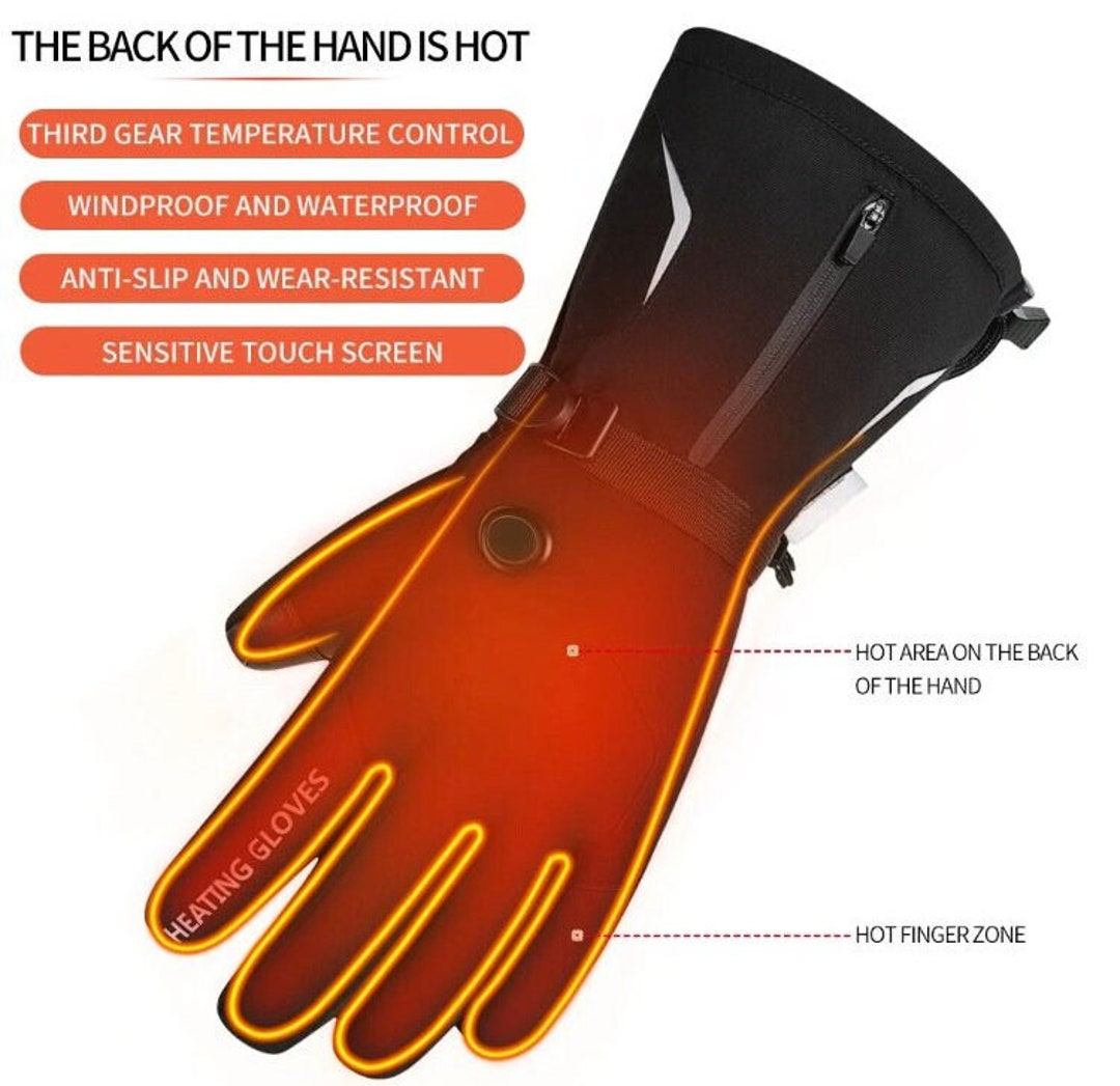 Heated Electric Gloves, Holiday Gift, Cold Temperature Gloves, Running