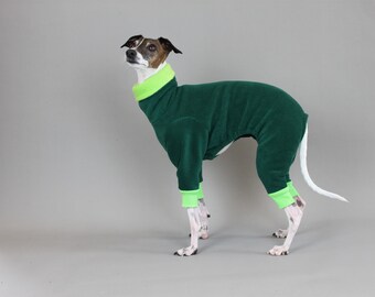 Green Iggy Romper Onesie - Italian Greyhound, Whippet, Greyhound Onesie Jumper Fleece