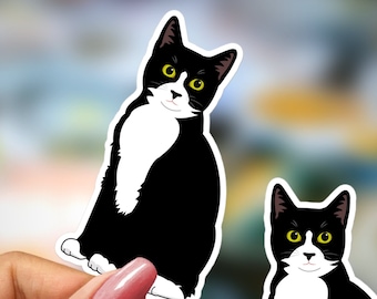 Etiqueta engomada del gato de esmoquin Etiqueta engomada linda del gato para el regalo del amante del gato del esmoquin para el regalo del amante del gato del esmoquin para la etiqueta engomada del dueño del gato del esmoquin Regalo del gato del esmoquin Regalo de la mamá del gato del esmoquin para la señora del gato