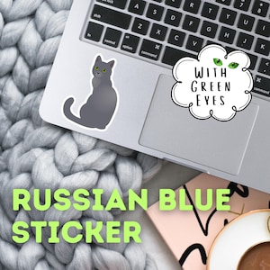 Russian Blue Sticker Russian Blue Cat Lover Gift Russian Blue Lover Grey Cat Sticker for Russian Blue Owner Gift Russian Blue Cat Owner Gift