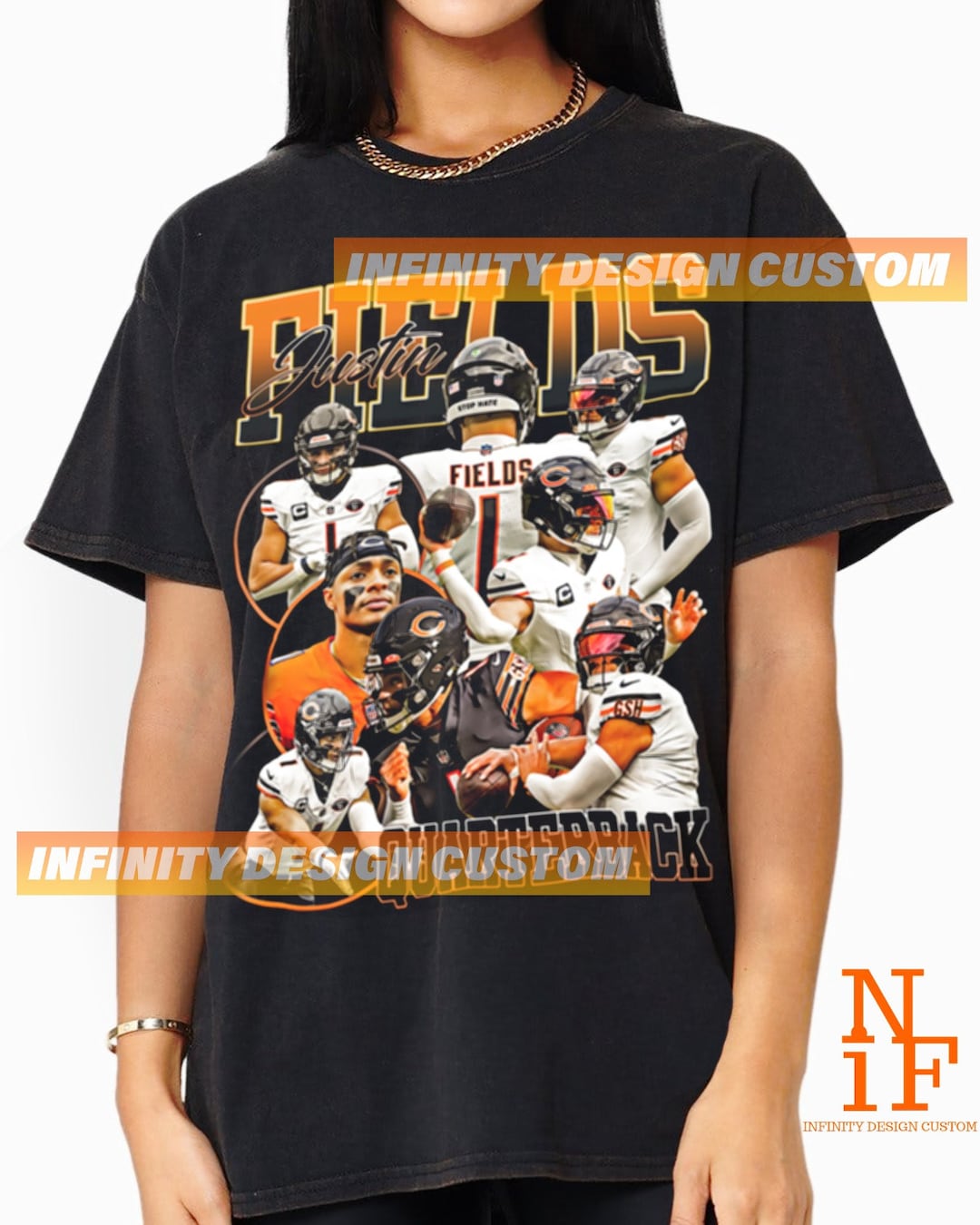 Justin Fields Vintage 90s Graphic T-shirt: Unisex Football Tee - Etsy
