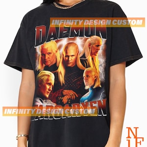 Daemon Targaryen T-shirt Movie Character Actress Vintge Bootleg Hoodie Retro Sweatshirt Graphic Tee INFN582
