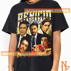 Limited Benicion Del T-shirt Movie Character Actress Vintage Bootleg Hoodie Retro Sweatshirt Graphic Tee INFN625
