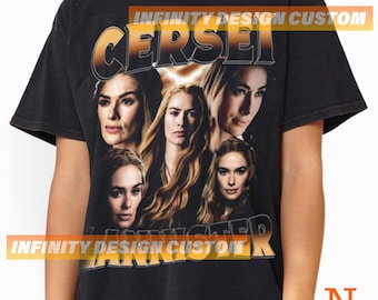 Cersei Lannister T-Shirt Film Charakter Schauspielerin Vintge Bootleg Hoodie Retro Sweatshirt Grafik T-Shirt INFN579