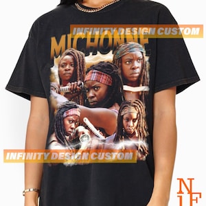 Limited Michonne T-shirt Movie Character Actress Vintage Bootleg Hoodie Retro Sweatshirt Graphic Tee INFN611