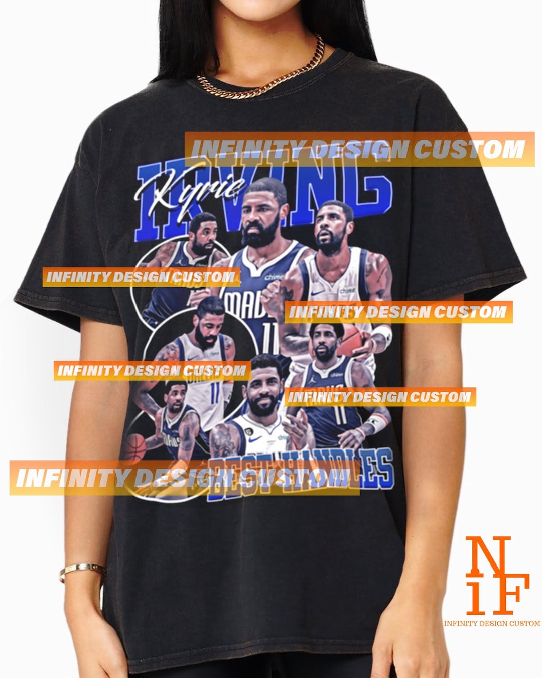 Camiseta de Kyrie Irving, camiseta vintage de los años 90