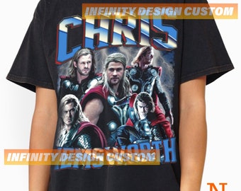 Chris Hemsworth T-shirt Movie Character Actress Vintage Bootleg Hoodie Retro Sweatshirt Graphic Tee INFN523