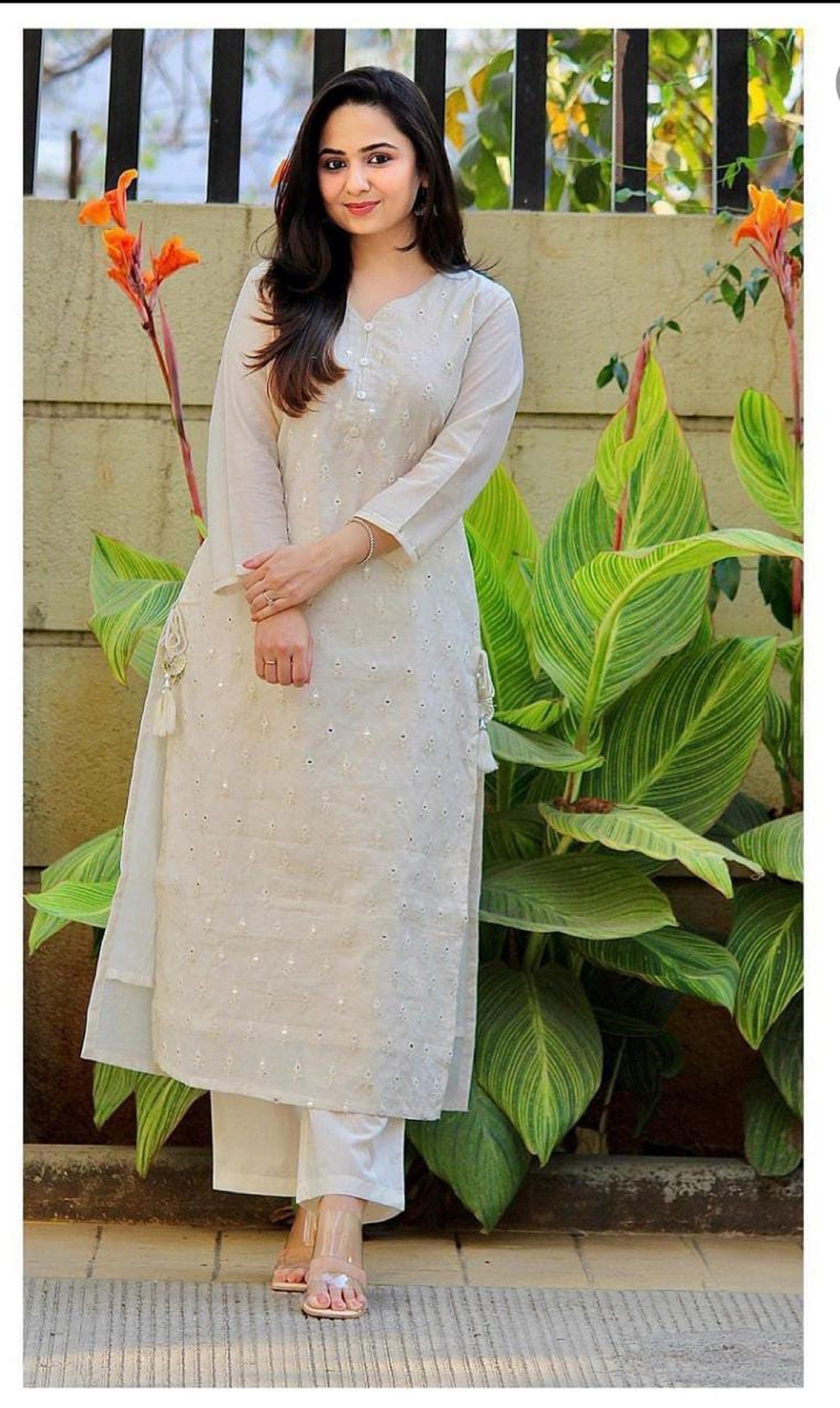 Premium Beautiful Printed White Straight Kurti With Pant u0026 - Etsy UK