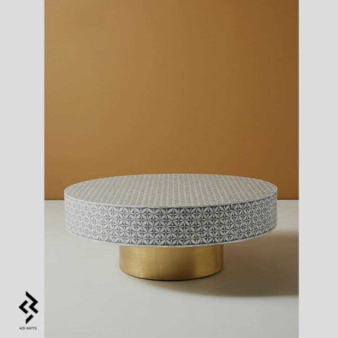 Mother of Pearl Coffee Table/ Round Coffee Table/ Mother of Etsy