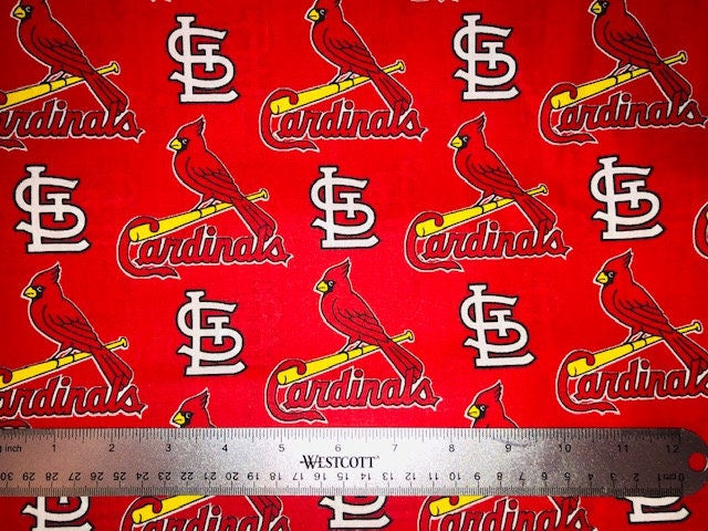 St Louis Cardinals and Disney Mickey Mouse MLB Red Navy Sheeting Fabric  Cotton 4 Oz 44-45