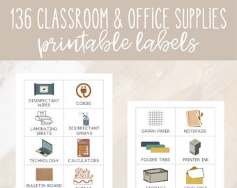 Classroom and Office Supplies Labels  l  Digital File  l  Printable l Organization  l Montesorri  l  Homeschool  l  Trofast Storage Labels